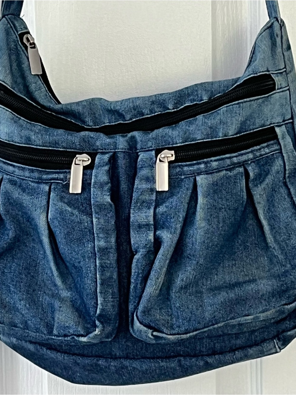 Gold Coast Y2K Style Denim Bag- Boho Shoulder Zipper Retro. Made in India